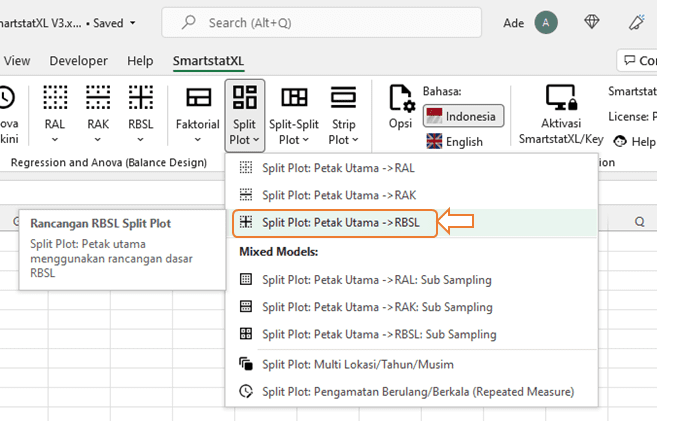 Cara Analisis Percobaan Split Plot RBSL