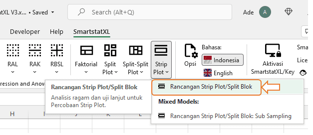 Cara Analisis Percobaan Strip Plot (Split Block)