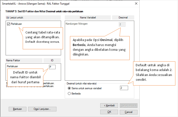 Kotak Dialog Anova Tahap 3