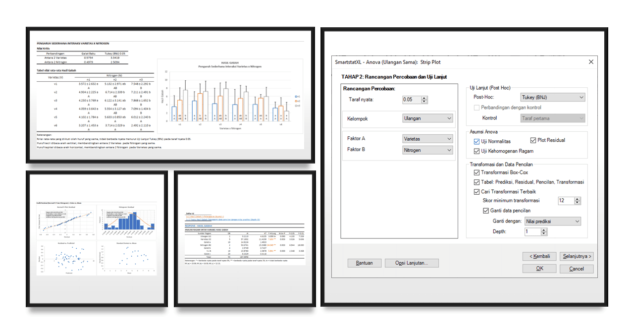 Cara Efektif Analisis Percobaan Strip Plot/Split Blok dengan SmartstatXL