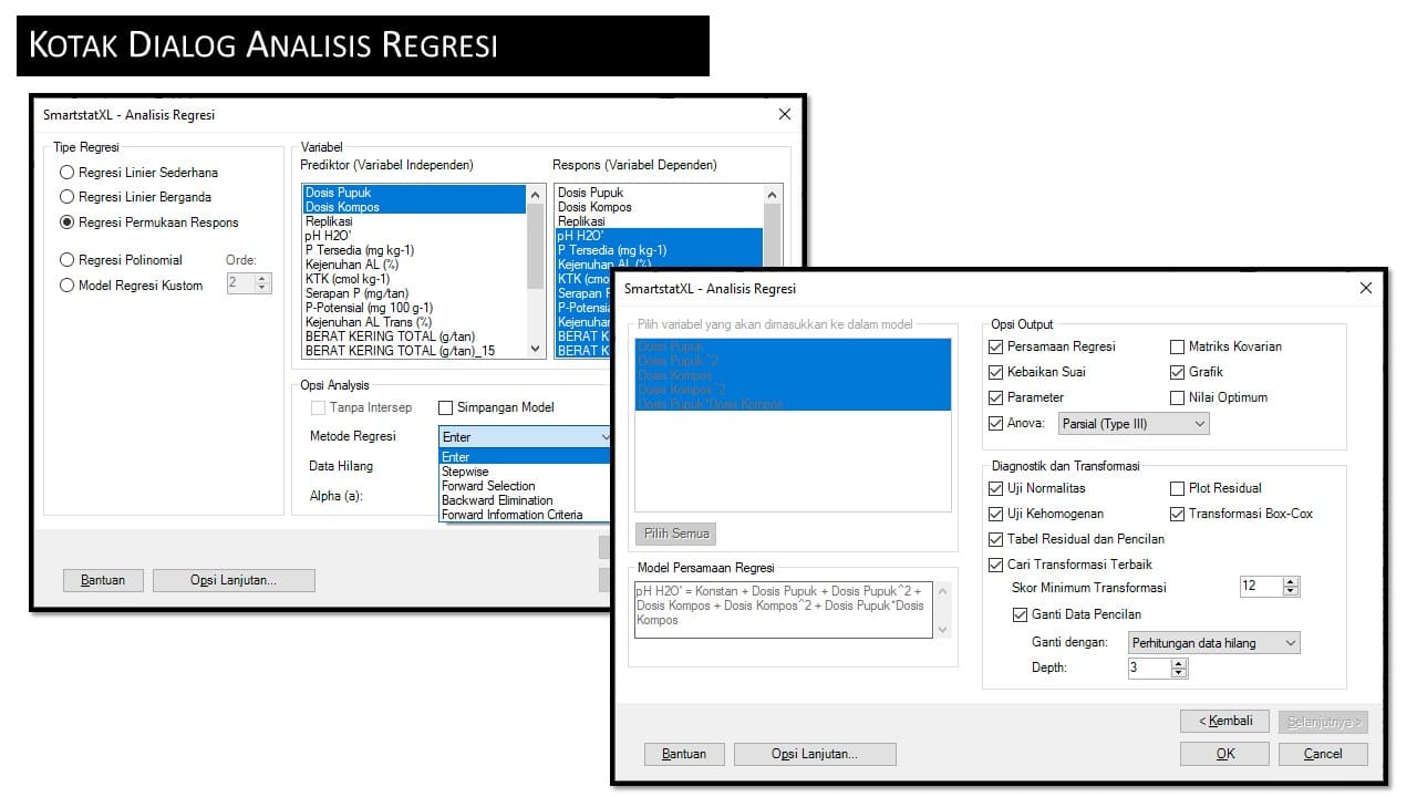 Kotak Dialog Regresi