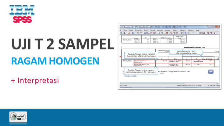 Tutorial SPSS: t test 2 sample homogen